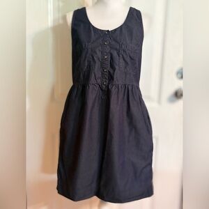 J. Crew Dark Blue Buttoned Mini Dress